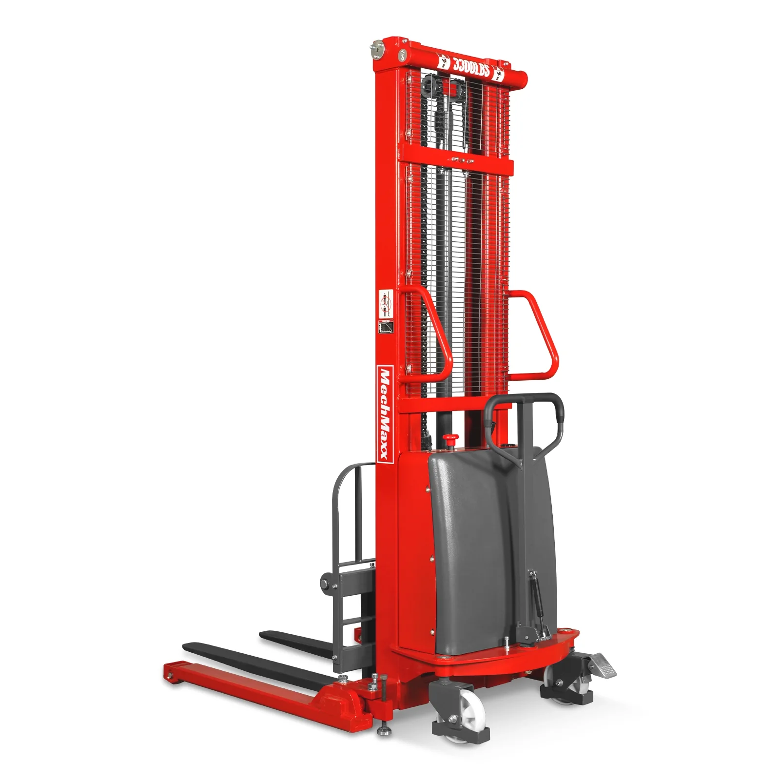 3300lbs Semi-Electric Straddle Stacker,  138" Lift,  Adjustable Legs & Forks,  S33-138S - Image 20