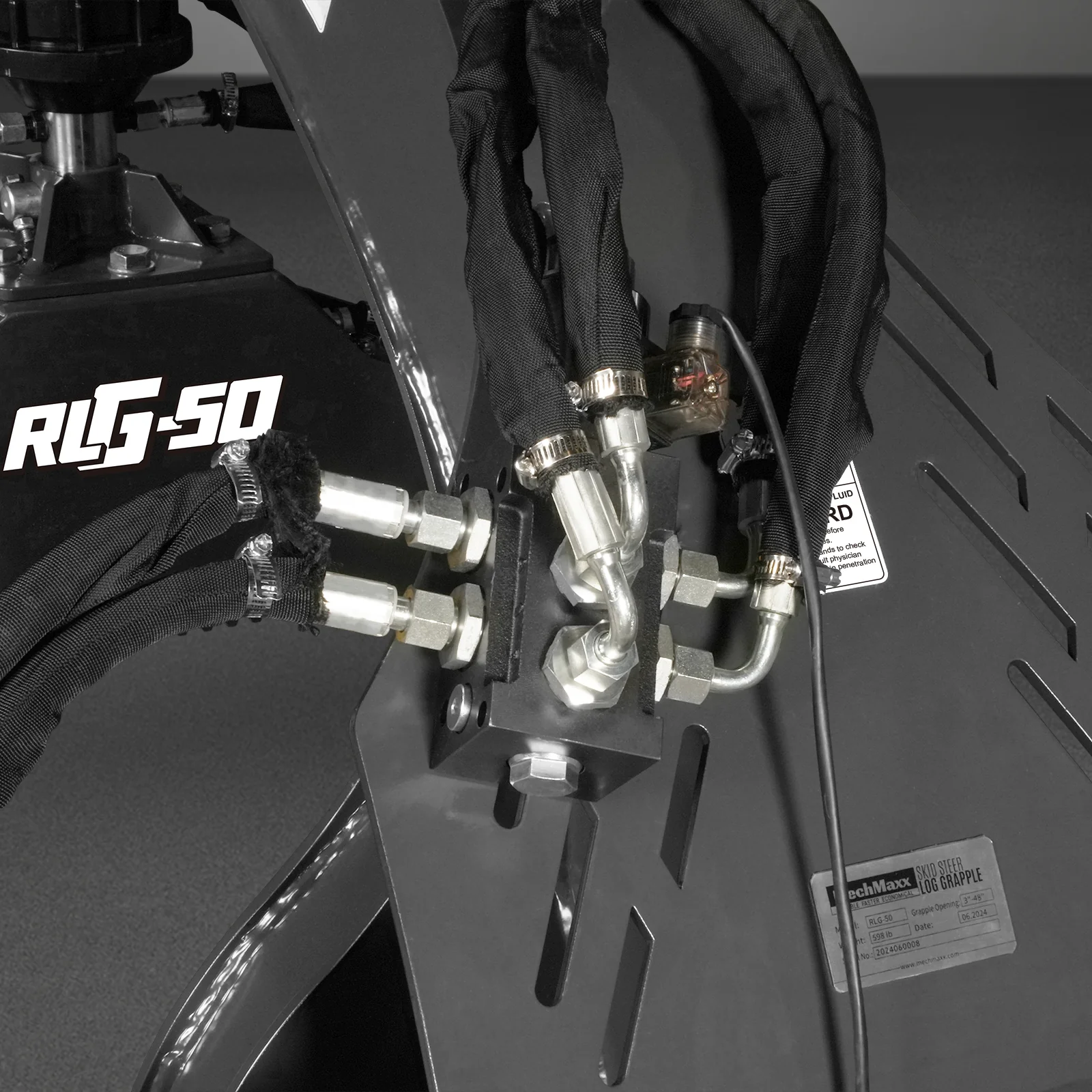 50" Skid Steer Rotary Log Grapple,  360° Rotation,  3000 Lbs Capacity - Image 7