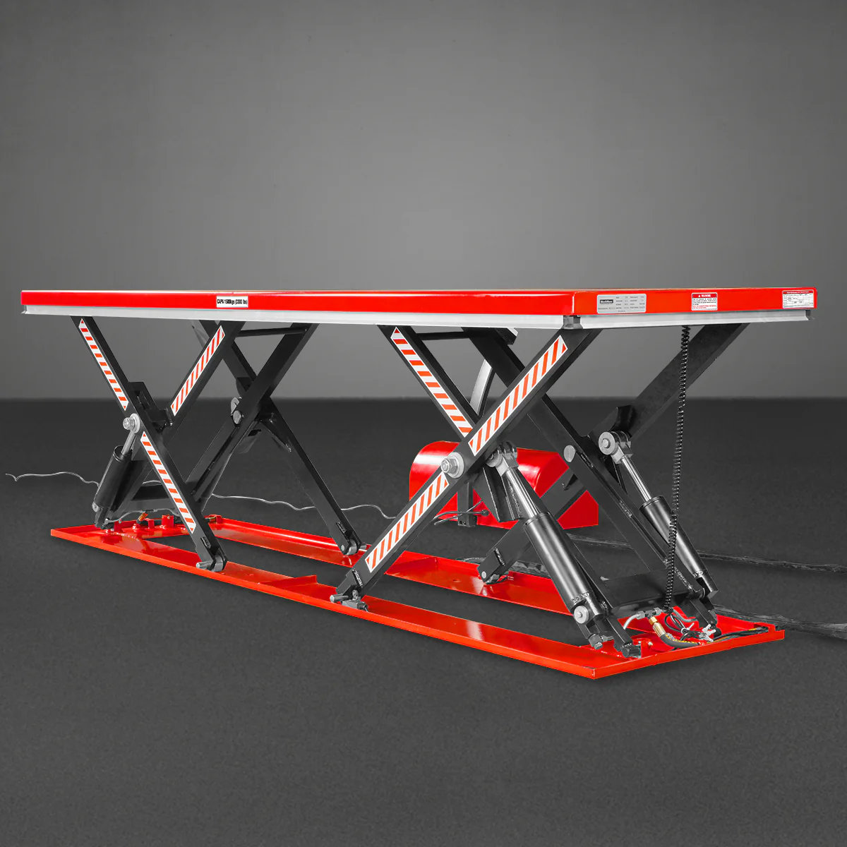 Stationary Electric Hydraulic Parallel Double Scissor Lift Table 3300lb Capacity,  108.3" x 31.5" Platform,  33.9" Lift Height,  UL Certified Motor,  ELT33P - Image 13
