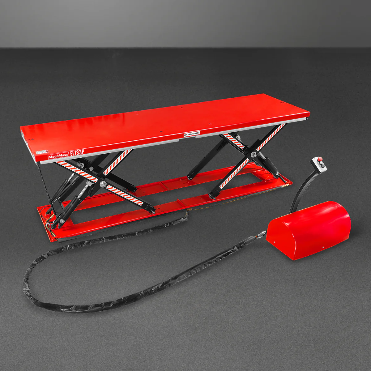 Stationary Electric Hydraulic Parallel Double Scissor Lift Table 3300lb Capacity,  108.3" x 31.5" Platform,  33.9" Lift Height,  UL Certified Motor,  ELT33P - Image 15