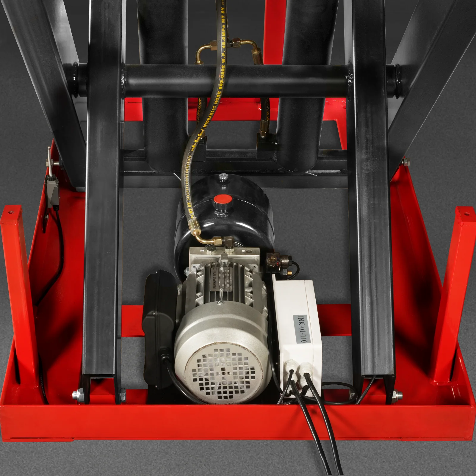 4400 lb Capacity Stationary Electric Hydraulic Double Scissor Lift Table - 63" x 39.4" Platform,  70.1" Lift Height,  UL Certified Motor,  ELTD44L - Image 12