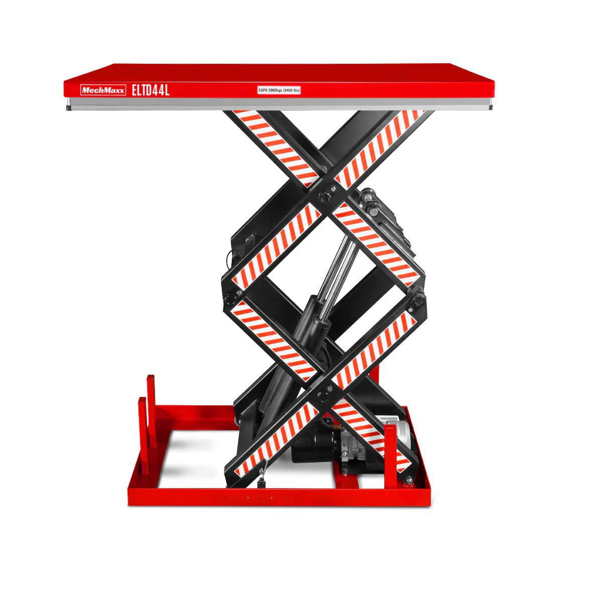 4400 lb Capacity Stationary Electric Hydraulic Double Scissor Lift Table - 63" x 39.4" Platform,  70.1" Lift Height,  UL Certified Motor,  ELTD44L - Image 7