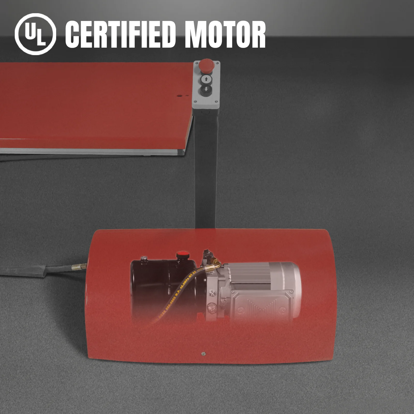 Stationary Electric Hydraulic Parallel Double Scissor Lift Table 6600lb Capacity,  112.9" x 39.4"Platform,  34.3"Lift Height, UL Certified Motor,  ELT66P - Image 6